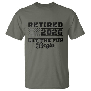 Retirement 2026 T Shirt Cool Retired Gift American Flag TS10 Military Green Print Your Wear