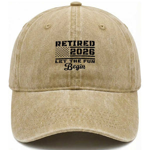 Retirement 2026 Washed Cotton Baseball Cap Cool Retired Gift American Flag TS10 Print Your Wear