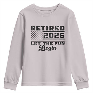 Retirement 2026 Youth Sweatshirt Cool Retired Gift American Flag TS10 Ice Gray Print Your Wear