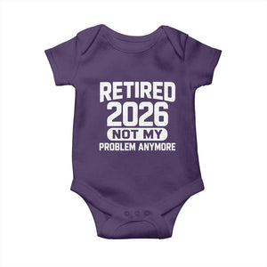 Retired 2026 Baby Onesie Not My Problems Anymore Farewell Goodbye Gifts for Coworkers TS10 Purple Print Your Wear
