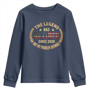 Retirement Gifts For Men 2026 Youth Sweatshirt The Legend Has Retired Retired Not My Problems Anymore US Flag TS10 Navy Print Your Wear