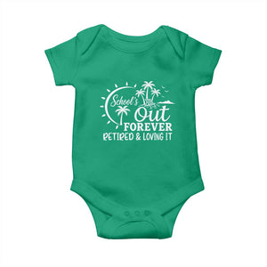 Retired Teacher Baby Onesie Schools Out Forever Retirement Teacher Gift TS10 Irish Green Print Your Wear