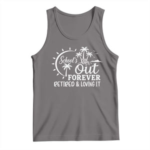 Retired Teacher Tank Top Schools Out Forever Retirement Teacher Gift TS10 Deep Heather Print Your Wear
