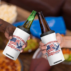 USA 250th Anniversary 4 in 1 Can Cooler Tumbler Land Of The Free USA Patriotic 1776 2026 Statue Of Liberty Eagle Flag TS10 Print Your Wear