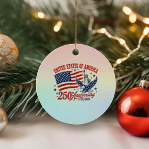 USA 250th Anniversary Ceramic Ornament Land Of The Free USA Patriotic 1776 2026 Statue Of Liberty Eagle Flag TS10 1pc Pastel Print Your Wear