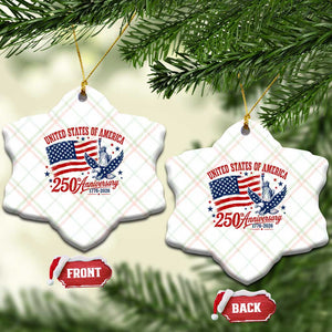 USA 250th Anniversary Ceramic Ornament Land Of The Free USA Patriotic 1776 2026 Statue Of Liberty Eagle Flag TS10 Print Your Wear