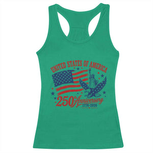 USA 250th Anniversary Racerback Tank Top Land Of The Free USA Patriotic 1776 2026 Statue Of Liberty Eagle Flag TS10 Irish Green Print Your Wear