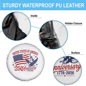 USA 250th Anniversary Spare Tire Cover Land Of The Free USA Patriotic 1776 2026 Statue Of Liberty Eagle Flag TS10 Print Your Wear