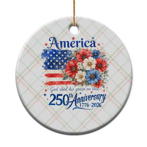 God 250th Anniversary USA Flag Floral Ceramic Ornament Patriotic Freedom 4th of July 250 Years America TS10 1pc Christmas Plaid Print Your Wear