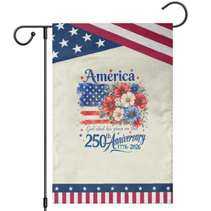 God 250th Anniversary USA Flag Floral Patriotic Garden Flag Patriotic Freedom 4th of July 250 Years America TS10 Modern Beige Blue Print Your Wear