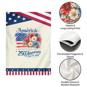 God 250th Anniversary USA Flag Floral Patriotic Garden Flag Patriotic Freedom 4th of July 250 Years America TS10 Print Your Wear