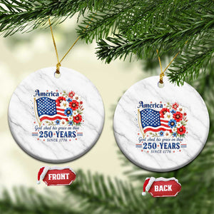 USA 250th Anniversary Flag Floral Graphic Ceramic Ornament 250 Years America Patriot 4th of July Patriotism Gift TS10 1pc White Marble Print Your Wear