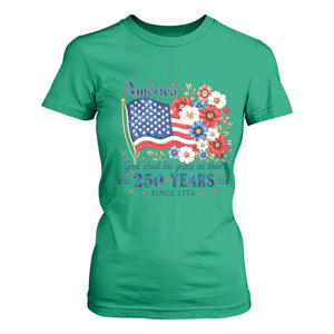 USA 250th Anniversary Flag Floral Graphic T Shirt For Women 250 Years America Patriot 4th of July Patriotism Gift TS10 Irish Green Print Your Wear