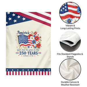 USA 250th Anniversary Flag Floral Graphic Patriotic Garden Flag 250 Years America Patriot 4th of July Patriotism Gift TS10 Print Your Wear