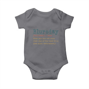 Funny Retired Baby Onesie Blursday Retirement Definition Gag Gifts TS10 Charcoal Print Your Wear