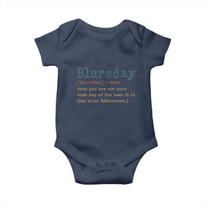 Funny Retired Baby Onesie Blursday Retirement Definition Gag Gifts TS10 Navy Print Your Wear