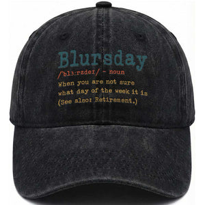 Funny Retired Washed Cotton Baseball Cap Blursday Retirement Definition Gag Gifts TS10 Print Your Wear