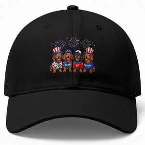 Vintage Patriotic Dachshund 250 Anniversary USA Baseball Cap Freedom 250 Years Weiner Dog Lovers Dad Mom