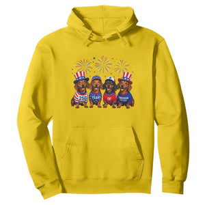Vintage Patriotic Dachshund 250 Anniversary USA Hoodie Freedom 250 Years Weiner Dog Lovers Dad Mom
