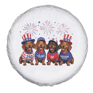 Vintage Patriotic Dachshund 250 Anniversary USA Spare Tire Cover Freedom 250 Years Weiner Dog Lovers Dad Mom