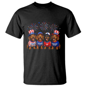 Vintage Patriotic Dachshund 250 Anniversary USA T Shirt Freedom 250 Years Weiner Dog Lovers Dad Mom