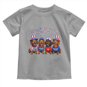 Vintage Patriotic Dachshund 250 Anniversary USA Toddler T Shirt Freedom 250 Years Weiner Dog Lovers Dad Mom