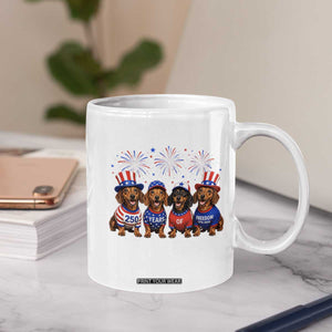 Vintage Patriotic Dachshund 250 Anniversary USA Coffee Mug Freedom 250 Years Weiner Dog Lovers Dad Mom