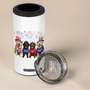 Labrador Retriever Americas 250th Anniversary 4 in 1 Can Cooler Tumbler 4th July US 250 Years Of Freedom Dog Lovers 1776 2026