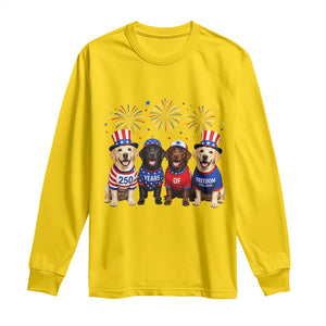 Labrador Retriever Americas 250th Anniversary Long Sleeve Shirt 4th July US 250 Years Of Freedom Dog Lovers 1776 2026