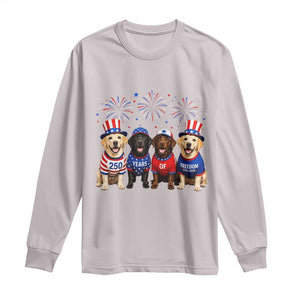 Labrador Retriever Americas 250th Anniversary Long Sleeve Shirt 4th July US 250 Years Of Freedom Dog Lovers 1776 2026
