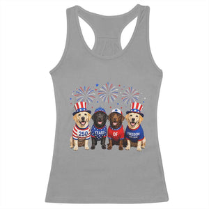 Labrador Retriever Americas 250th Anniversary Racerback Tank Top 4th July US 250 Years Of Freedom Dog Lovers 1776 2026