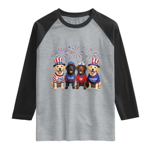 Labrador Retriever Americas 250th Anniversary Raglan Shirt 4th July US 250 Years Of Freedom Dog Lovers 1776 2026
