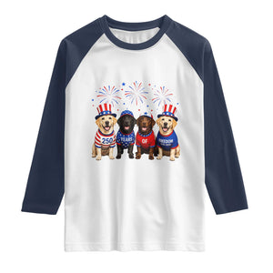 Labrador Retriever Americas 250th Anniversary Raglan Shirt 4th July US 250 Years Of Freedom Dog Lovers 1776 2026