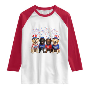 Labrador Retriever Americas 250th Anniversary Raglan Shirt 4th July US 250 Years Of Freedom Dog Lovers 1776 2026