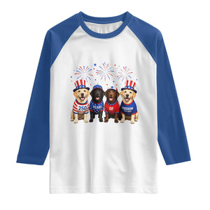 Labrador Retriever Americas 250th Anniversary Raglan Shirt 4th July US 250 Years Of Freedom Dog Lovers 1776 2026