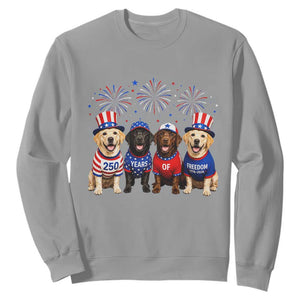 Labrador Retriever Americas 250th Anniversary Sweatshirt 4th July US 250 Years Of Freedom Dog Lovers 1776 2026