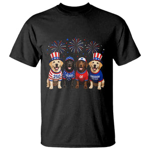Labrador Retriever Americas 250th Anniversary T Shirt 4th July US 250 Years Of Freedom Dog Lovers 1776 2026