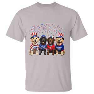 Labrador Retriever Americas 250th Anniversary T Shirt 4th July US 250 Years Of Freedom Dog Lovers 1776 2026