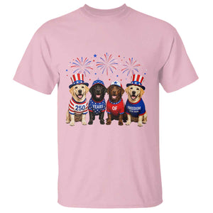 Labrador Retriever Americas 250th Anniversary T Shirt 4th July US 250 Years Of Freedom Dog Lovers 1776 2026