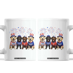 Labrador Retriever Americas 250th Anniversary Coffee Mug 4th July US 250 Years Of Freedom Dog Lovers 1776 2026