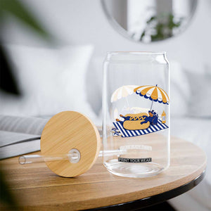 Funny Sausage Dog Glass Can Retro Summer Hot Dog Graphic Dachshund Dog Lover Gift