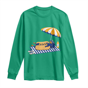 Funny Sausage Dog Long Sleeve Shirt Retro Summer Hot Dog Graphic Dachshund Dog Lover Gift
