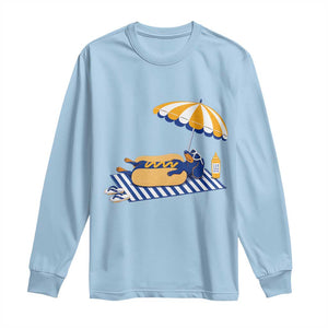 Funny Sausage Dog Long Sleeve Shirt Retro Summer Hot Dog Graphic Dachshund Dog Lover Gift