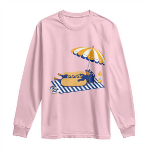 Funny Sausage Dog Long Sleeve Shirt Retro Summer Hot Dog Graphic Dachshund Dog Lover Gift