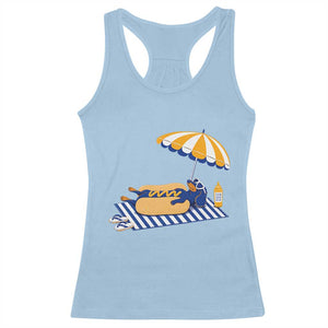 Funny Sausage Dog Racerback Tank Top Retro Summer Hot Dog Graphic Dachshund Dog Lover Gift