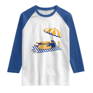 Funny Sausage Dog Raglan Shirt Retro Summer Hot Dog Graphic Dachshund Dog Lover Gift