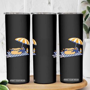 Funny Sausage Dog Skinny Tumbler Retro Summer Hot Dog Graphic Dachshund Dog Lover Gift