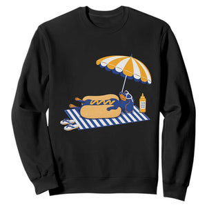 Funny Sausage Dog Sweatshirt Retro Summer Hot Dog Graphic Dachshund Dog Lover Gift