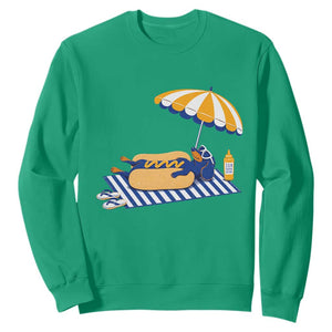 Funny Sausage Dog Sweatshirt Retro Summer Hot Dog Graphic Dachshund Dog Lover Gift