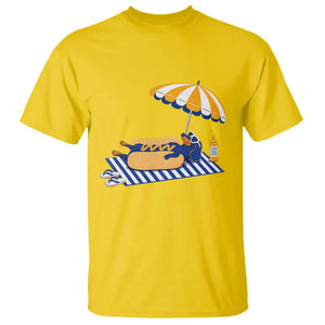 Funny Sausage Dog T Shirt Retro Summer Hot Dog Graphic Dachshund Dog Lover Gift